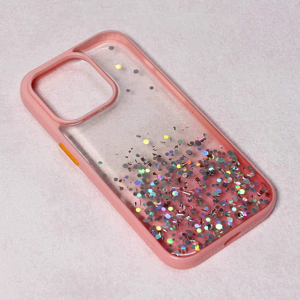 Maska/Futrola Frame Glitter za iPhone 14 Pro 6.1 roze