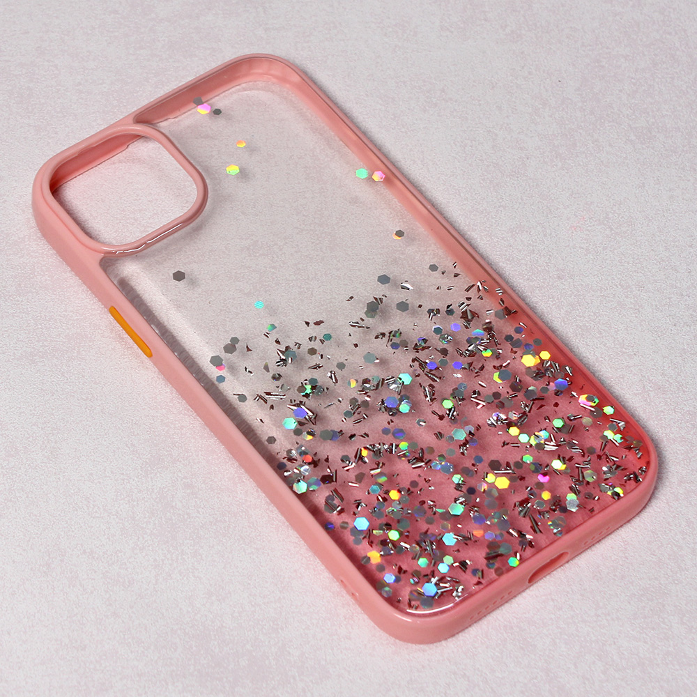 Maska/Futrola Frame Glitter za iPhone 14 Plus 6.7 roze