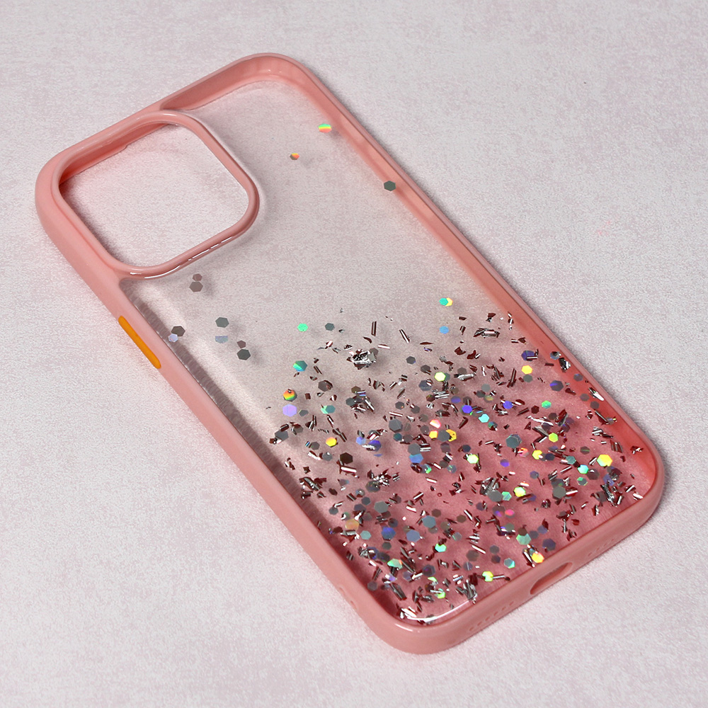 Maska/Futrola Frame Glitter za iPhone 14 Pro Max 6.7 roze