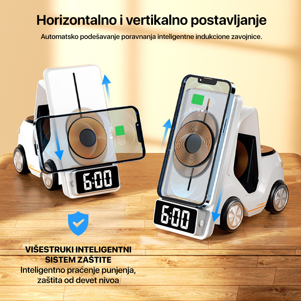 Kucni punjac Wireless 15W Viljuskar 5 u 1 beli - Image 5