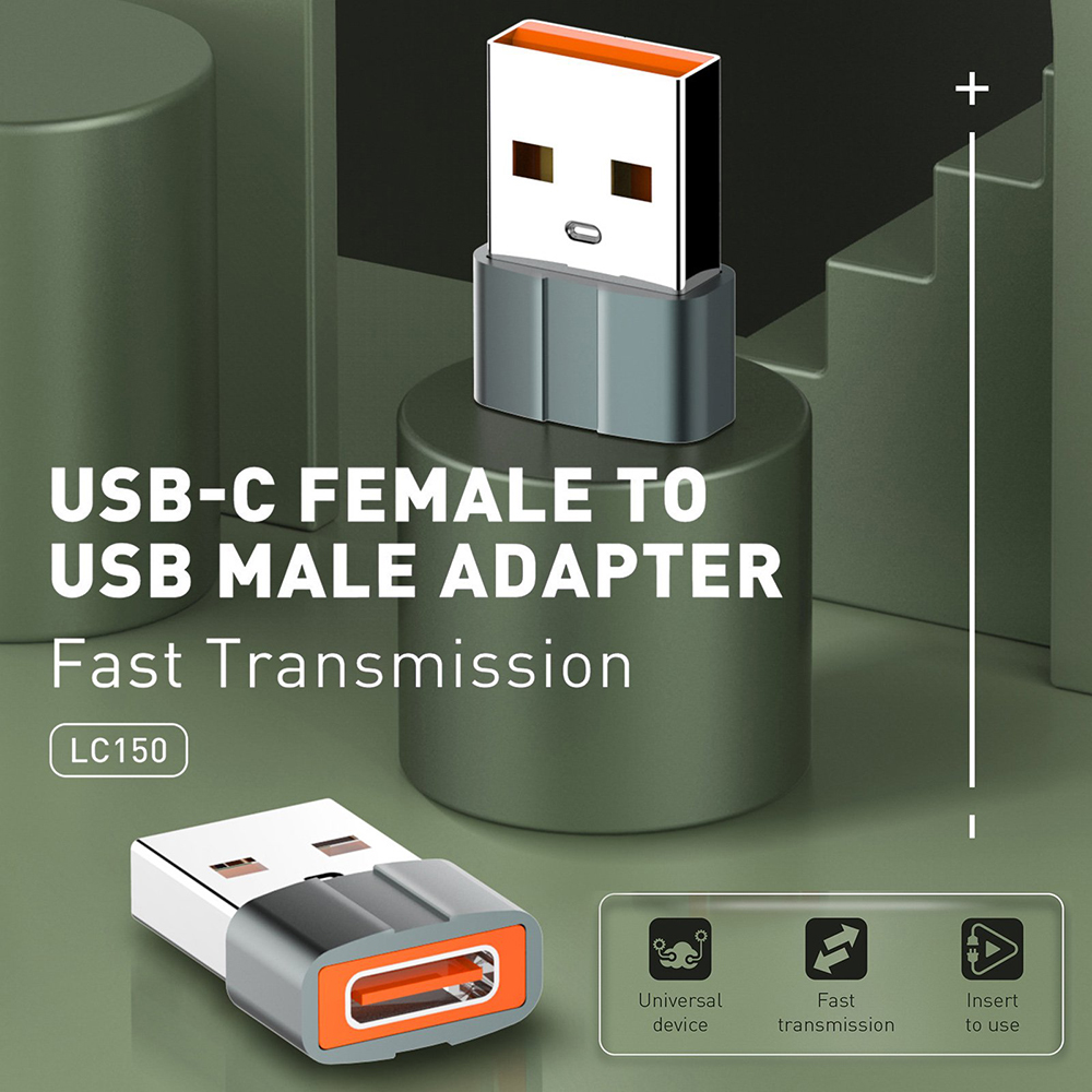 Adapter LDNIO LC150 Type C na USB sivi - Image 3