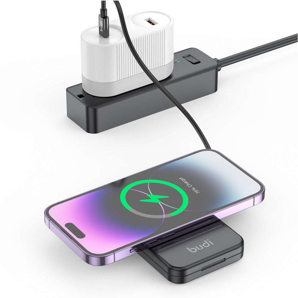 Multifunkcionalni box wireless punjac Budi Magsafe 15W 14 u 1 crni - Image 8