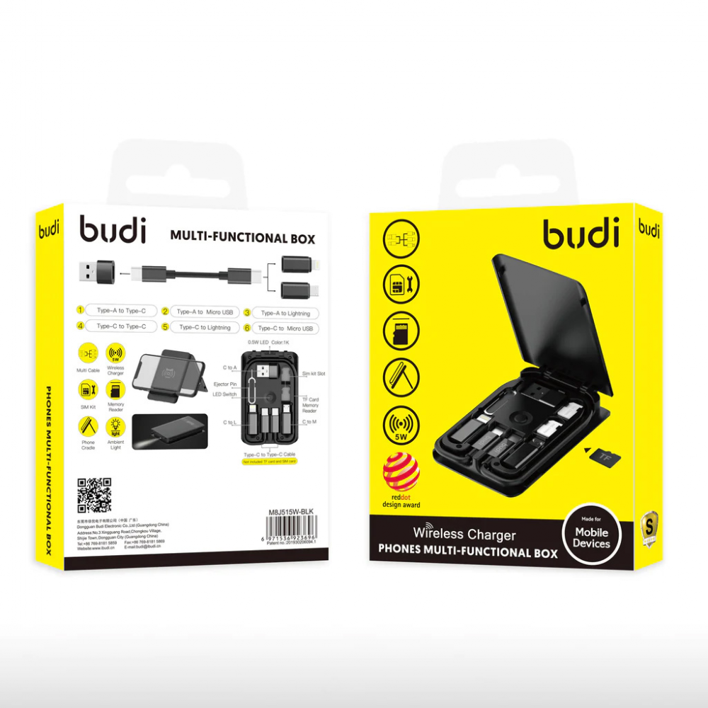 Multifunkcionalni box wireless punjac Budi Magsafe 15W 14 u 1 crni - Image 13
