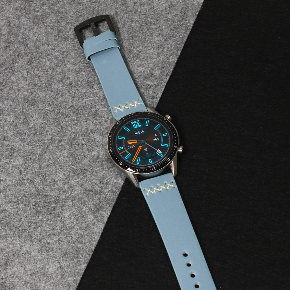 Narukvica thread kozna za smart watch 22mm svetlo plava - Image 3