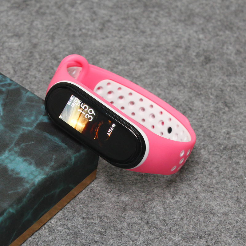 Narukvica za smart watch Xiaomi Mi Band M3/M4 pink bela - Image 3