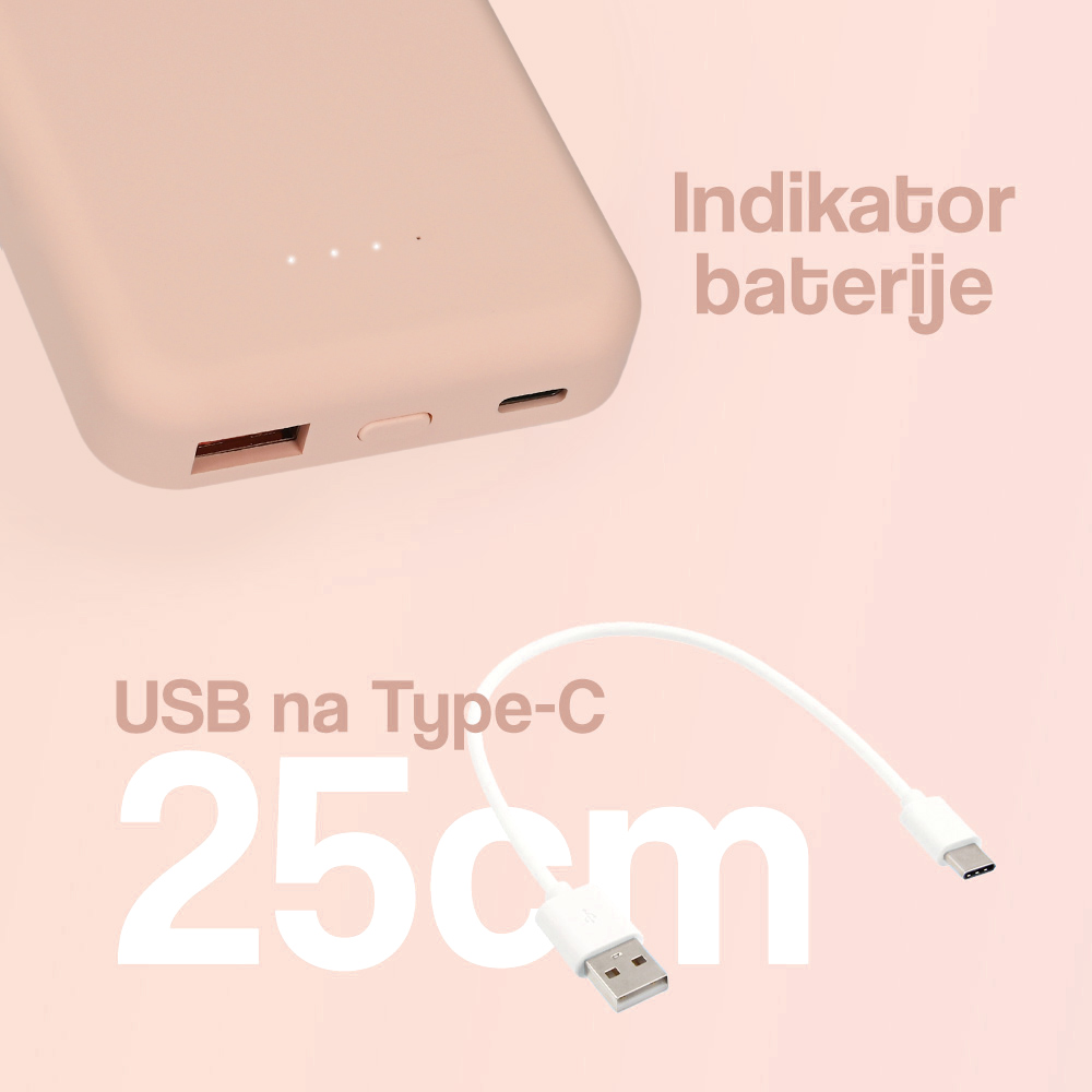 Power bank prenosiva baterija Magsafe PD 5000 mAh roze - Image 3