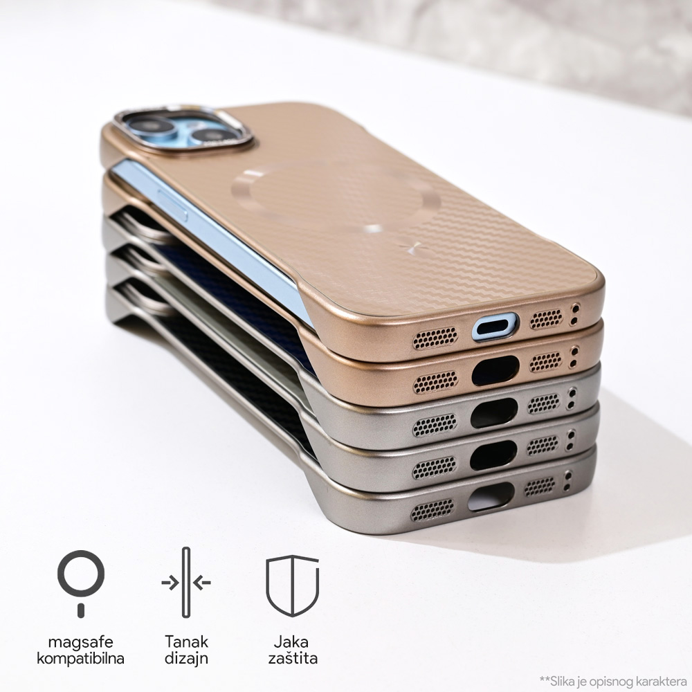 Maska/Futrola Magsafe Carbon za iPhone 16 6.1 crna - Image 4