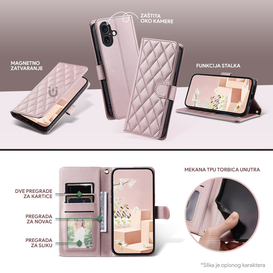 Maska/Futrola Wallet Romb za Samsung A156B Galaxy A15G 5G crna - Image 3