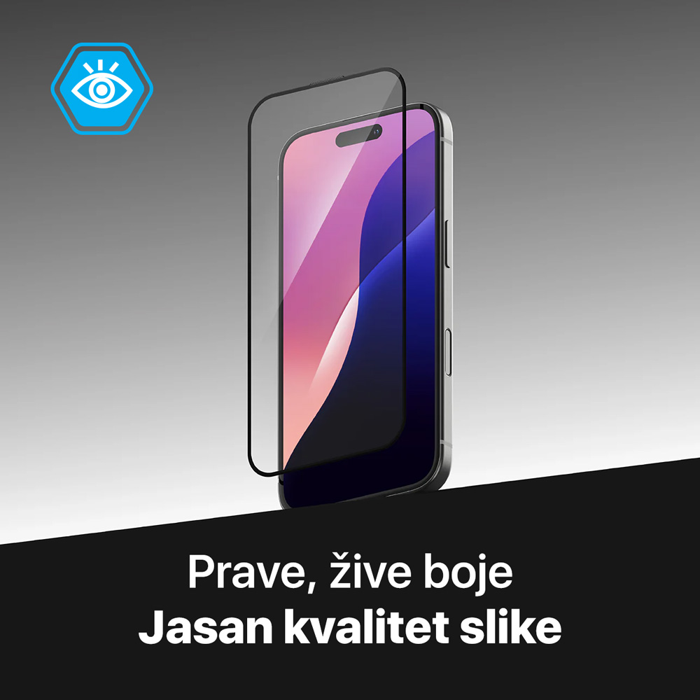 Zastitno staklo Tempered glass Teracell Titan 2.5D za iPhone 14 Pro 6.1 crni - Image 3