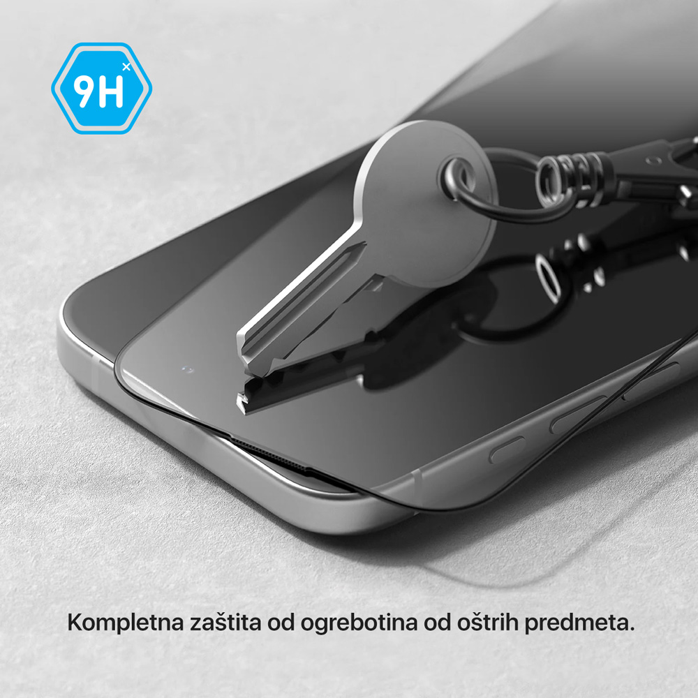 Zastitno staklo Tempered glass Teracell Titan 2.5D za iPhone 14 Pro 6.1 crni - Image 5