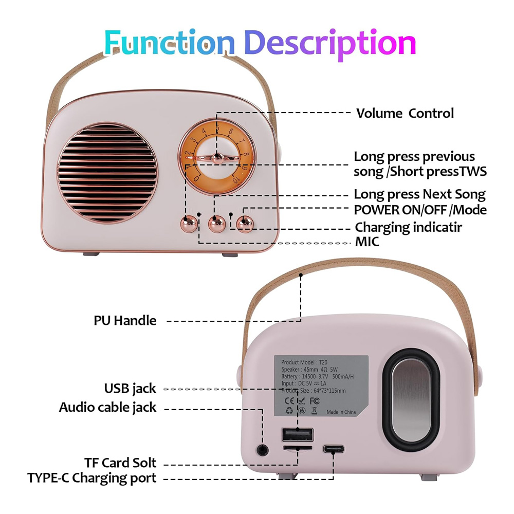 Bluetooth zvucnik T20 PLUS beli - Image 5