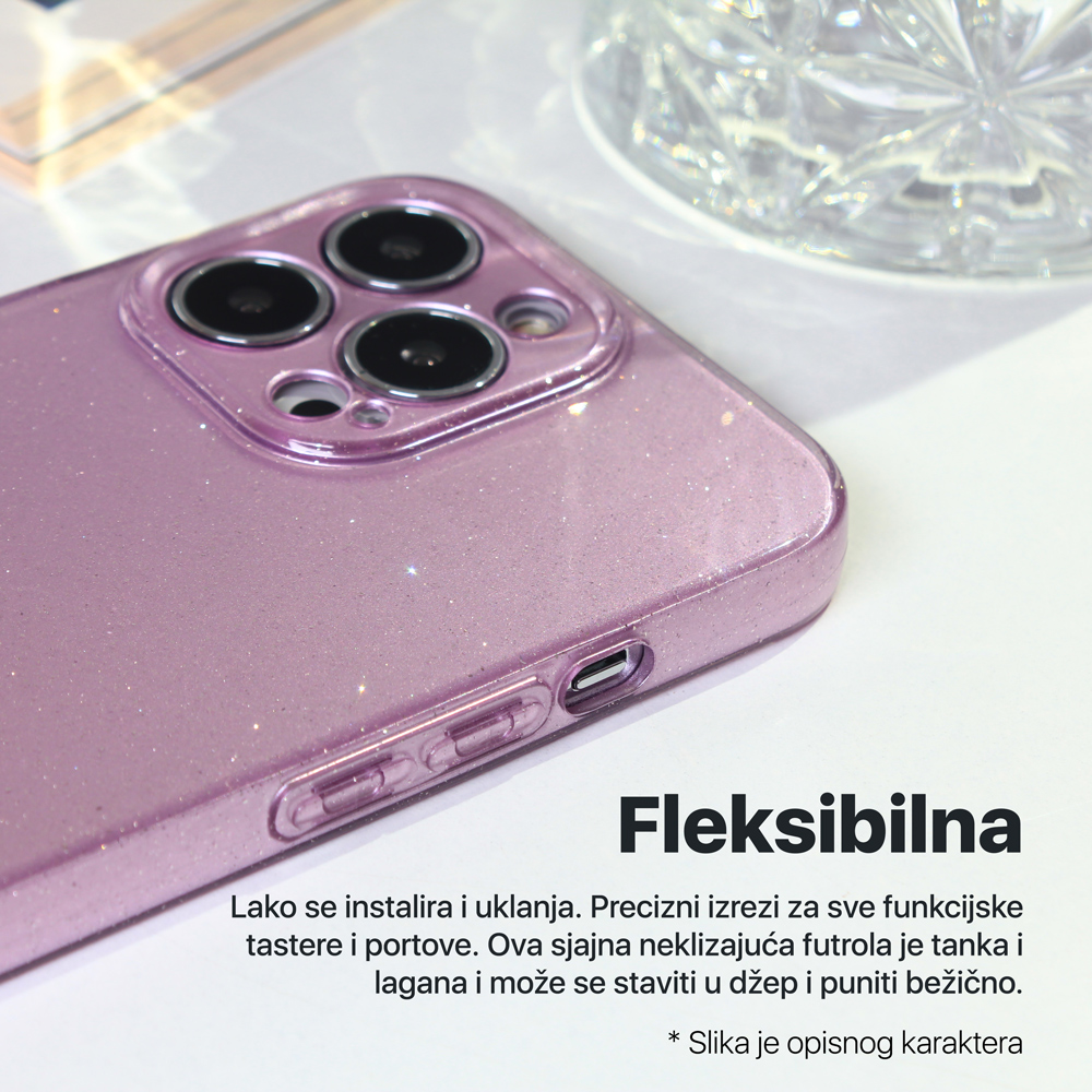 Maska/Futrola Sparkle Dust za Honor X6a bordo - Image 4