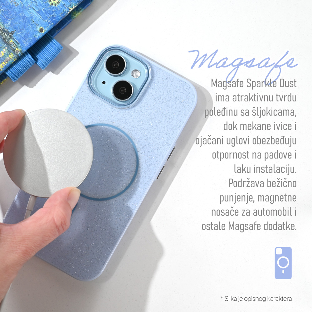 Maska/Futrola Magsafe Sparkle Dust za iPhone 17 Pro 6.3 ljubicasta - Image 3