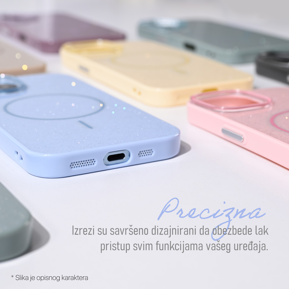 Maska/Futrola Magsafe Sparkle Dust za iPhone 17 Pro 6.3 srebrna - Image 5