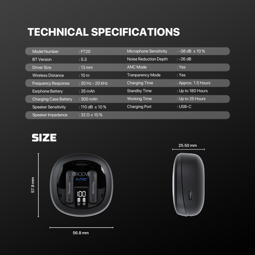 Bluetooth slusalice Fantech FT20 Groove ANC crne - Image 11