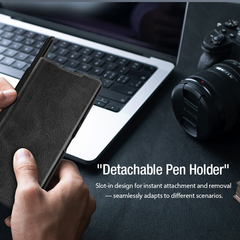 Maska/Futrola Nillkin Qin Pro Leather za Samsung F966B Galaxy Z Fold 7 crna (with pen) - Image 7