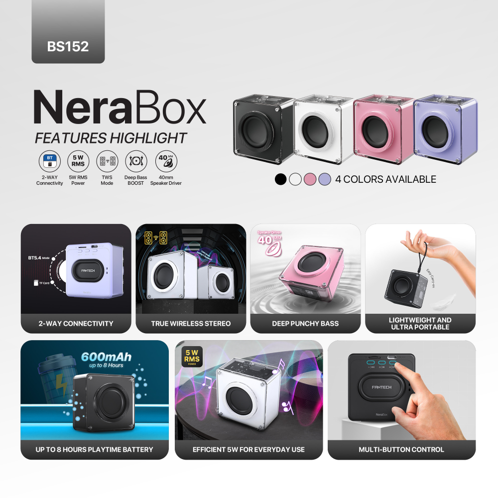 Bluetooth zvucnik Fantech BS152 NeraBox ljubicasti - Image 5