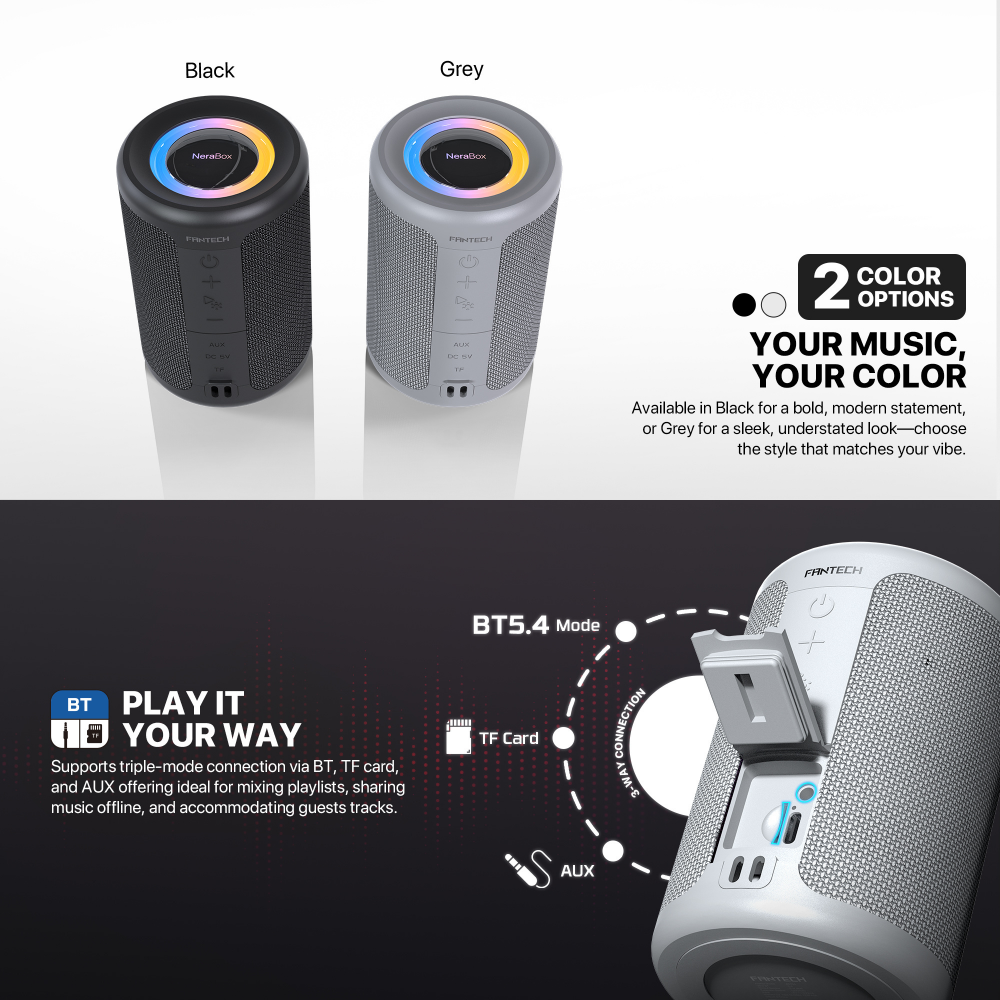 Bluetooth zvucnik Fantech BS154 NeraBox sivi - Image 6