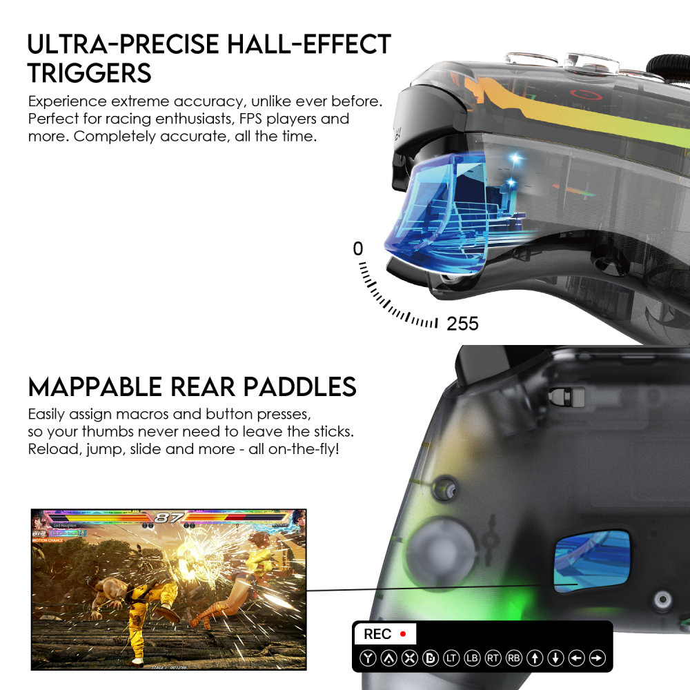 Joypad wireless Fantech WGP14V2 NOVA PRO multiplatform RGB CLEAR crni - Image 6