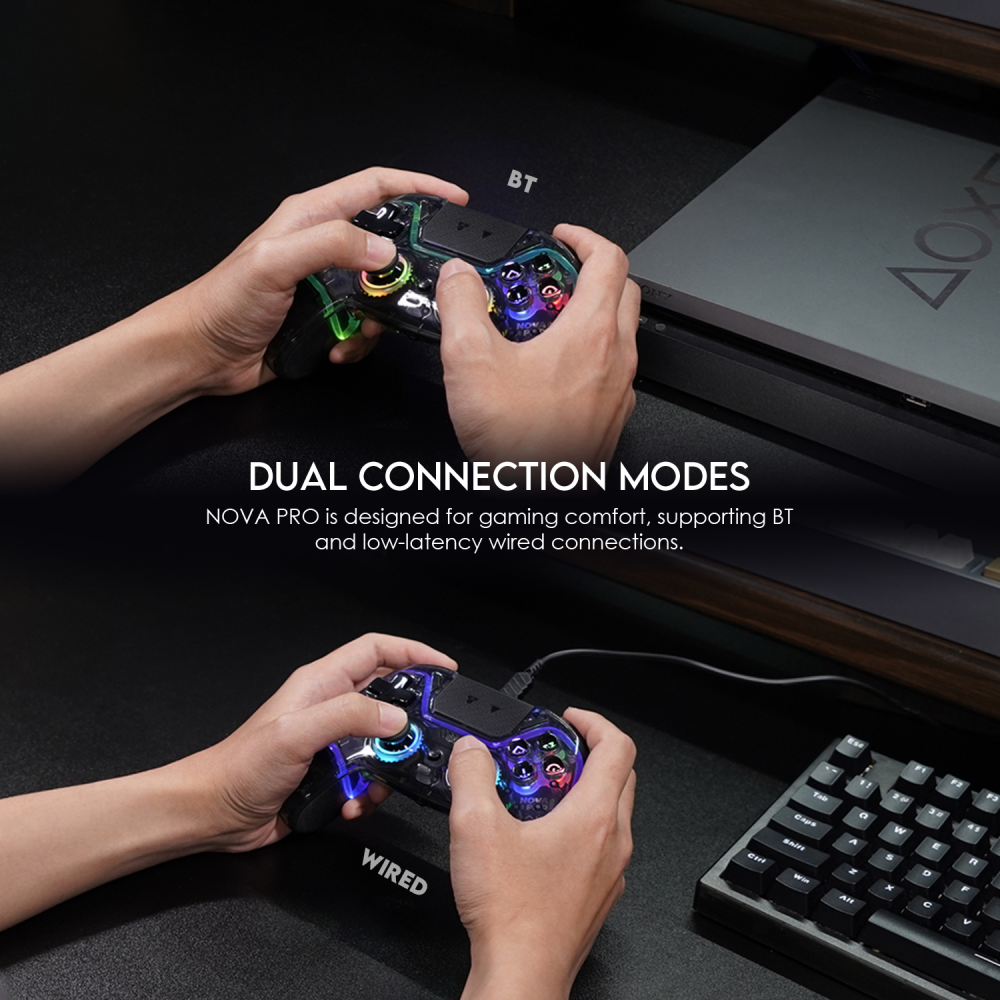 Joypad wireless Fantech WGP14V2 NOVA PRO multiplatform RGB CLEAR crni - Image 14