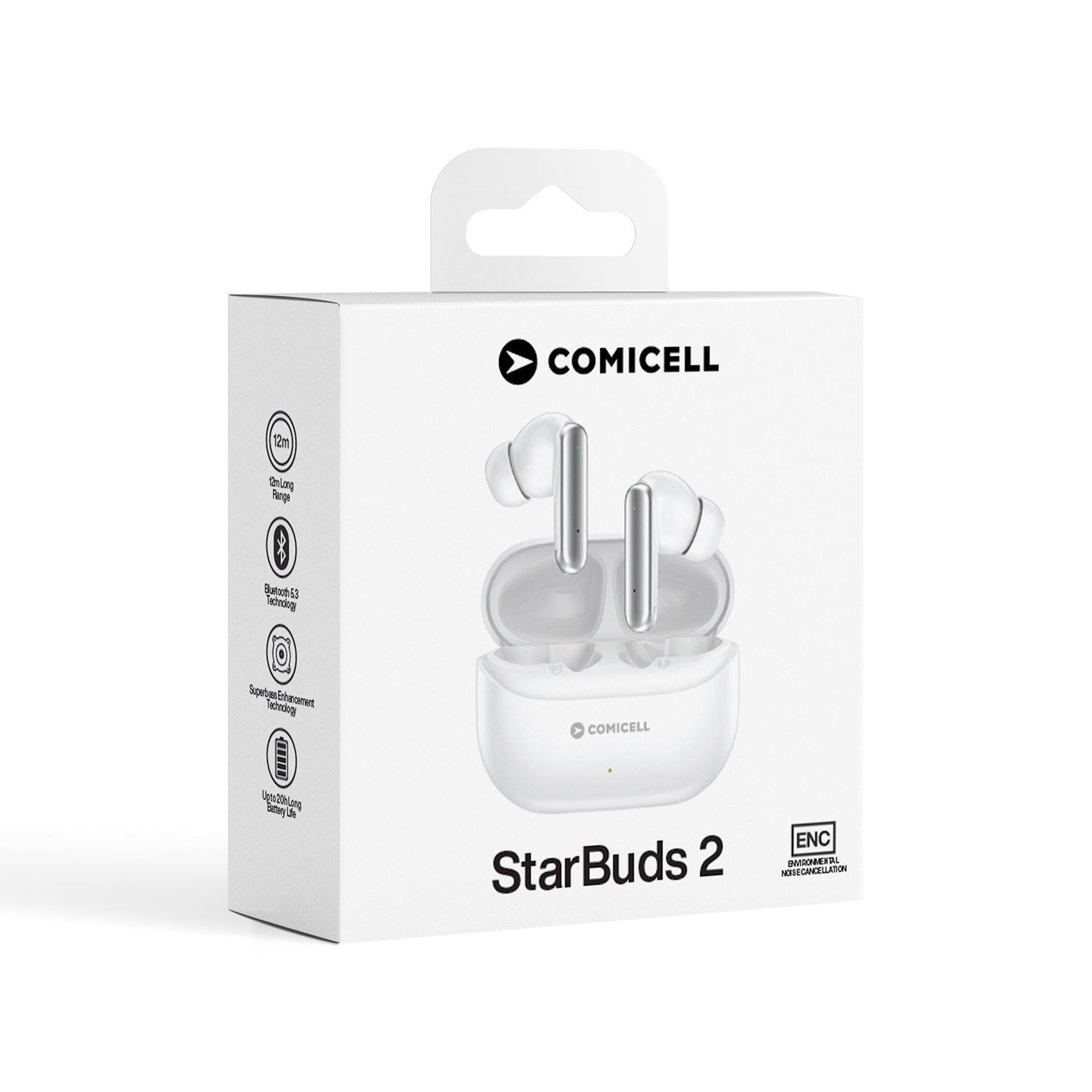 Slusalice Bluetooth Comicell StarBuds 2 bele - Image 2
