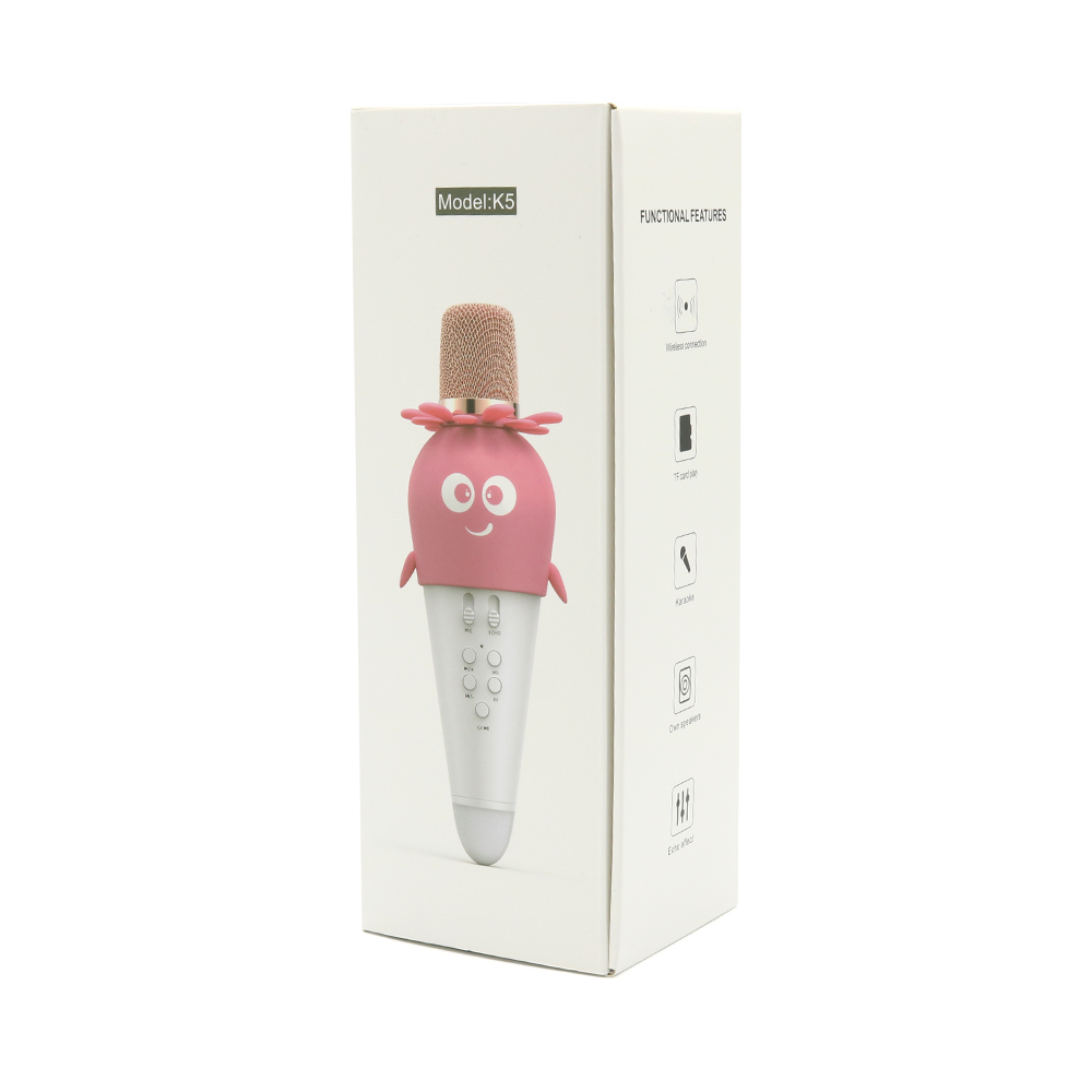 Mikrofon bluetooth K5 sargarepa pink - Image 4