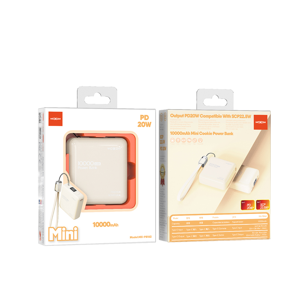 Power Bank Moxom MX-PB162 Mini Cookie PD20W + SCP22.5W 10000mAh bez - Image 6