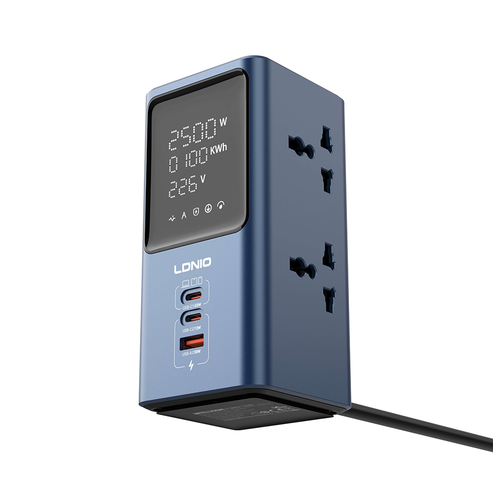 Produzni kabl LDNIO SC2 7-In-1 4 uticnice 2xPD 1xUSB GaN 45W 2m
