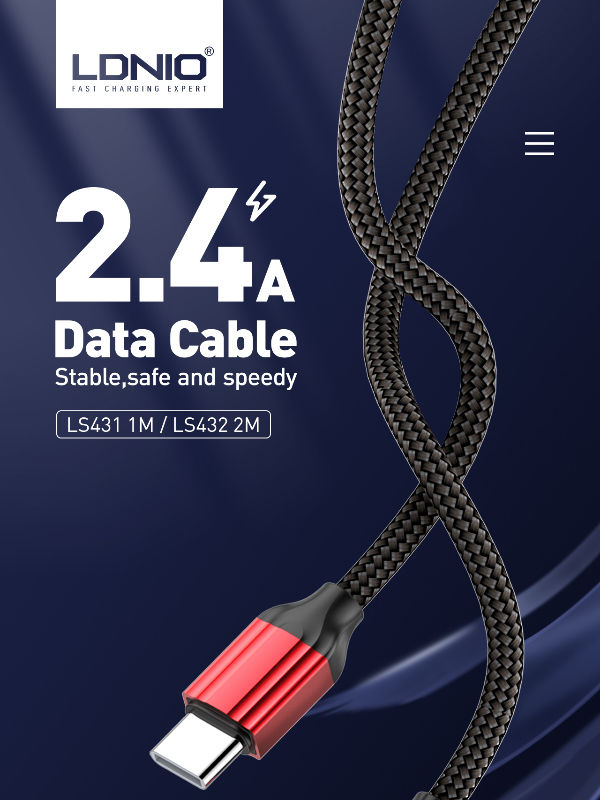 Data kabl LDNIO LS432 iPhone lightning sivi 2m - Image 2