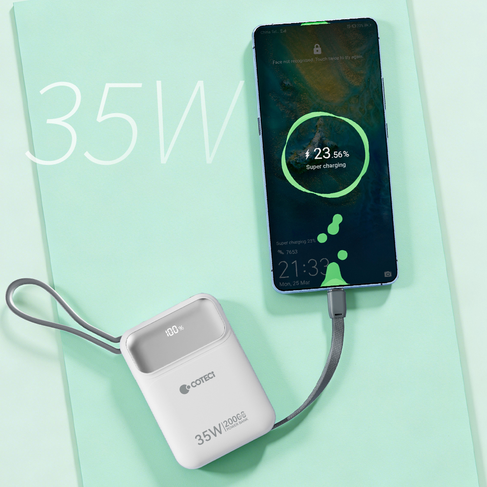 Power bank prenosiva baterija Coteci 35W iH-159 10000mAh crna - Image 3