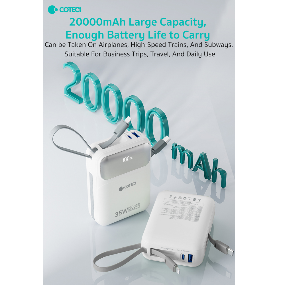 Power bank prenosiva baterija Coteci 35W iH-159 10000mAh crna - Image 5