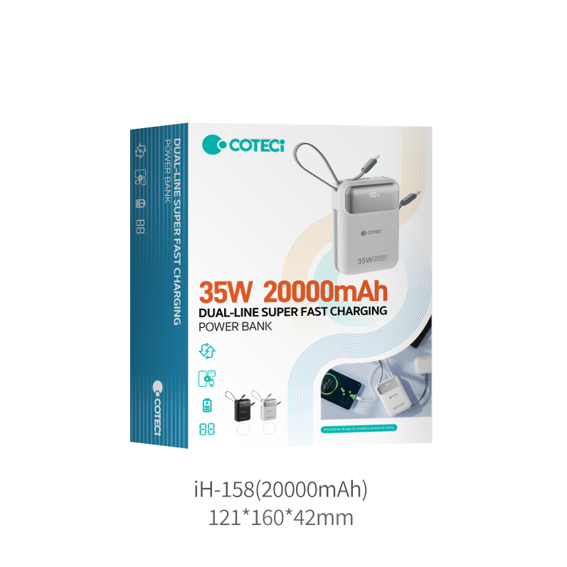 Power bank prenosiva baterija Coteci 35W iH-159 10000mAh crna - Image 9